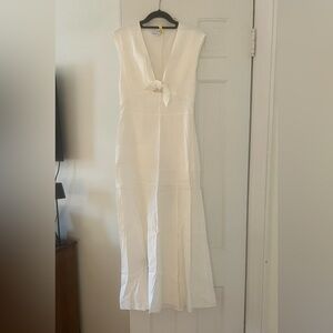 Elegant White linen Dress
